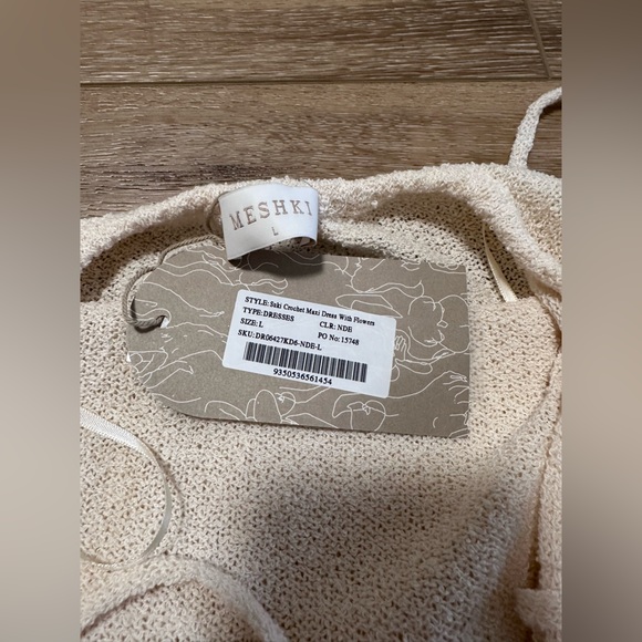 MESHKI Suki Knit Maxi Dress With Flowers - Nude - Picture 7 of 8